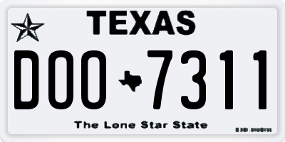 TX license plate DOO7311