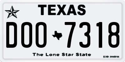 TX license plate DOO7318