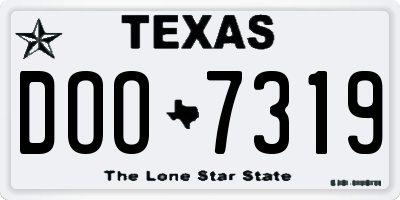 TX license plate DOO7319