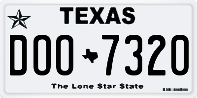 TX license plate DOO7320