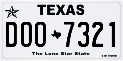 TX license plate DOO7321