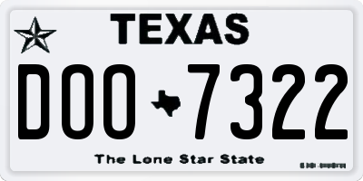 TX license plate DOO7322