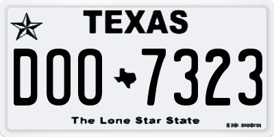 TX license plate DOO7323