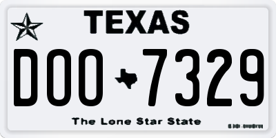 TX license plate DOO7329