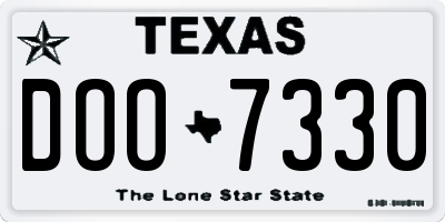 TX license plate DOO7330