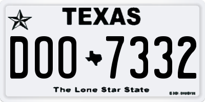 TX license plate DOO7332