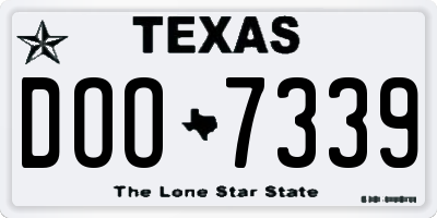 TX license plate DOO7339