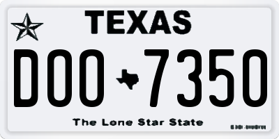 TX license plate DOO7350
