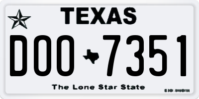 TX license plate DOO7351