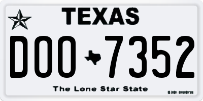 TX license plate DOO7352