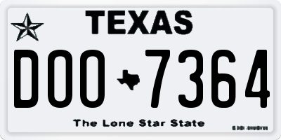 TX license plate DOO7364