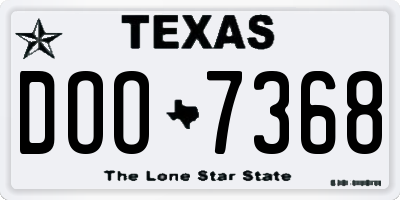 TX license plate DOO7368