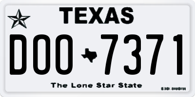 TX license plate DOO7371