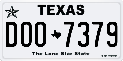 TX license plate DOO7379