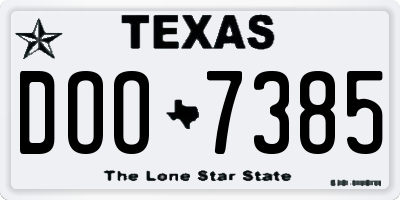 TX license plate DOO7385