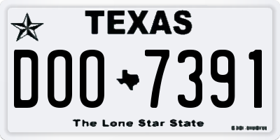 TX license plate DOO7391