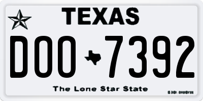 TX license plate DOO7392
