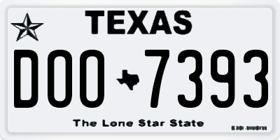 TX license plate DOO7393