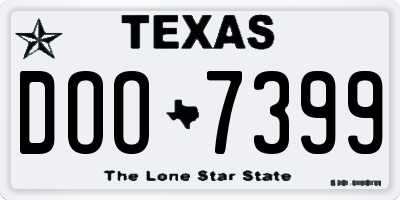 TX license plate DOO7399