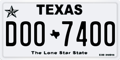 TX license plate DOO7400
