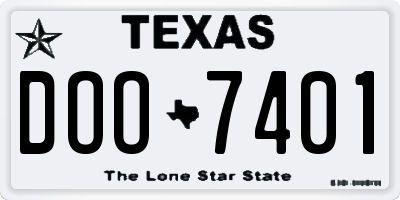 TX license plate DOO7401