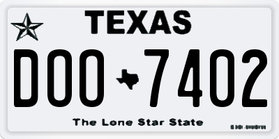 TX license plate DOO7402