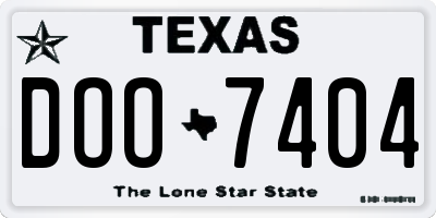 TX license plate DOO7404