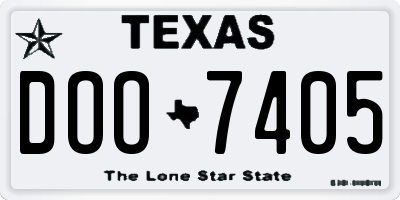 TX license plate DOO7405