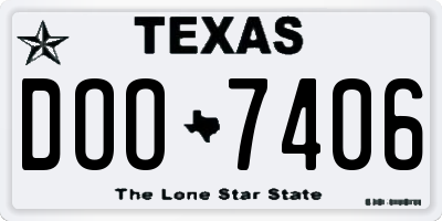 TX license plate DOO7406