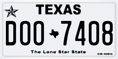 TX license plate DOO7408