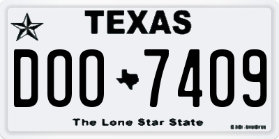 TX license plate DOO7409