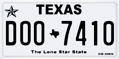 TX license plate DOO7410
