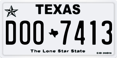 TX license plate DOO7413