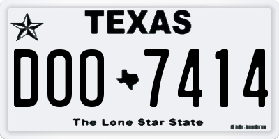 TX license plate DOO7414