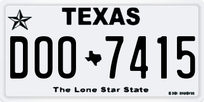 TX license plate DOO7415