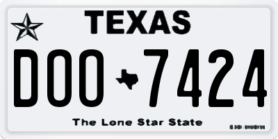 TX license plate DOO7424
