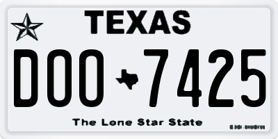 TX license plate DOO7425