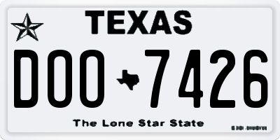 TX license plate DOO7426