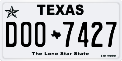 TX license plate DOO7427