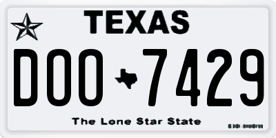 TX license plate DOO7429