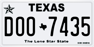 TX license plate DOO7435