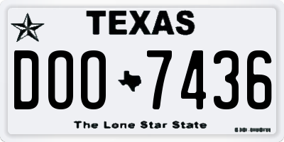 TX license plate DOO7436
