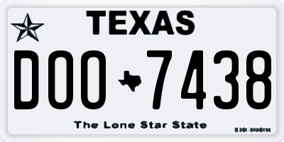 TX license plate DOO7438
