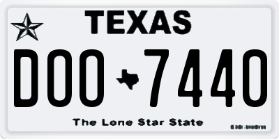 TX license plate DOO7440