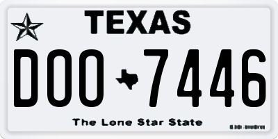 TX license plate DOO7446