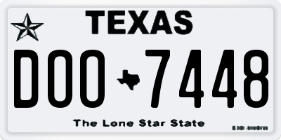 TX license plate DOO7448