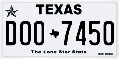 TX license plate DOO7450