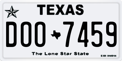 TX license plate DOO7459