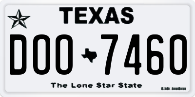 TX license plate DOO7460