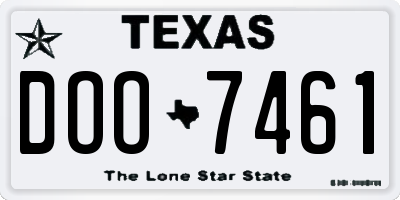 TX license plate DOO7461